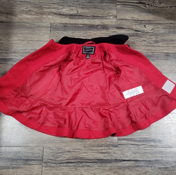Rothschild Tailored Faux Velvet Wool Holiday Dress Coat Size 2 Toddler Red Jacke - Picture 3 of 6